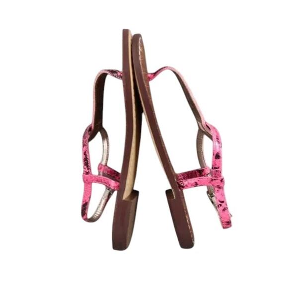 Sam Edelman Shoes Womens 5 Sandals Fashion Casual Snake Print Leather Pink Gigi - Picture 7 of 12